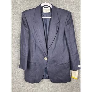 International Scene Vintage 90s Linen Blazer Jacket Size 5/6 Blue